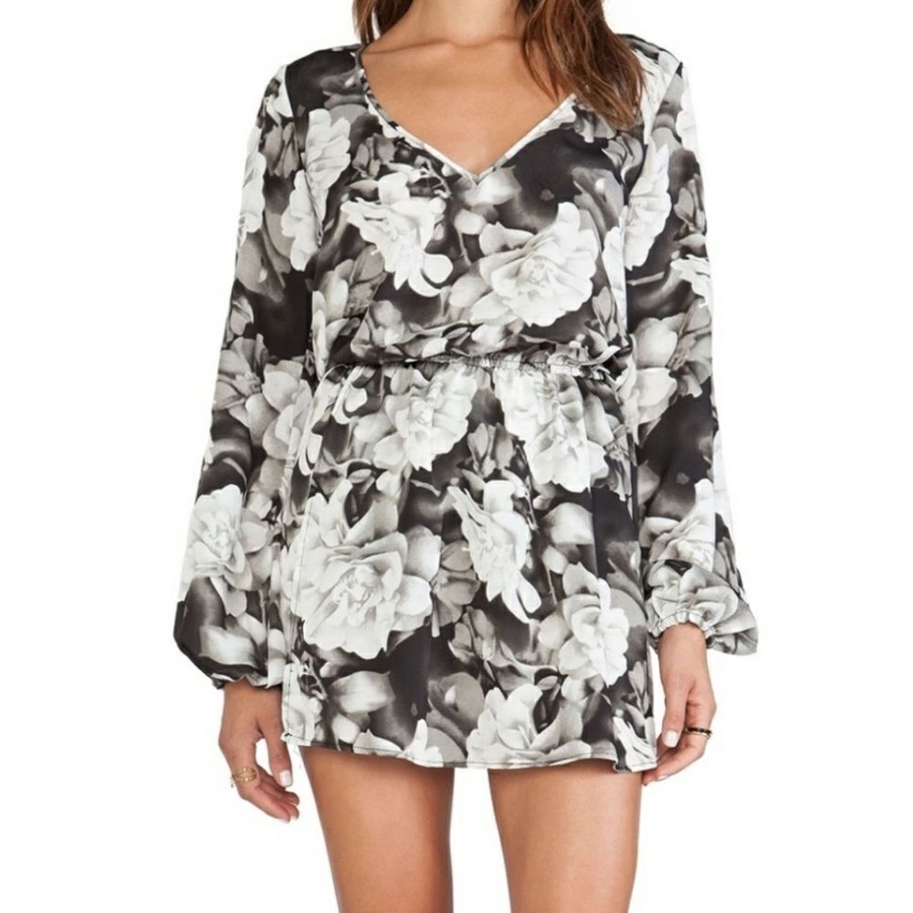 SMYM Rainey Mini Dress Black Floral Sz S
